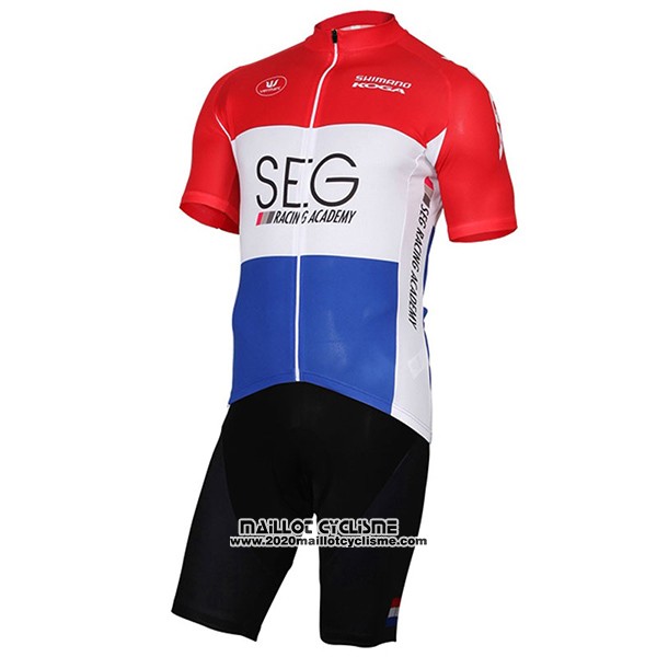 2017 Maillot Ciclismo SEG Racing Academy Champion Pays Bas Manches Courtes et Cuissard